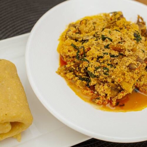 Swallows & Egusi Soup with Assorted Meat