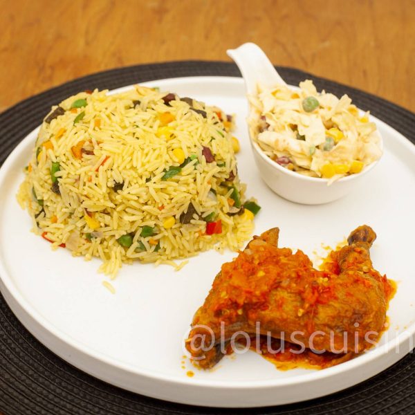 Classic Nigeria Fried Rice & Peppered Chicken