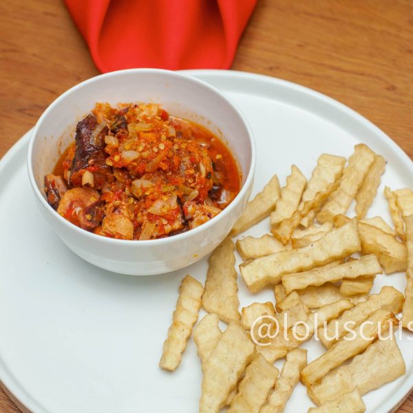 Smoked chicken with yam fries_